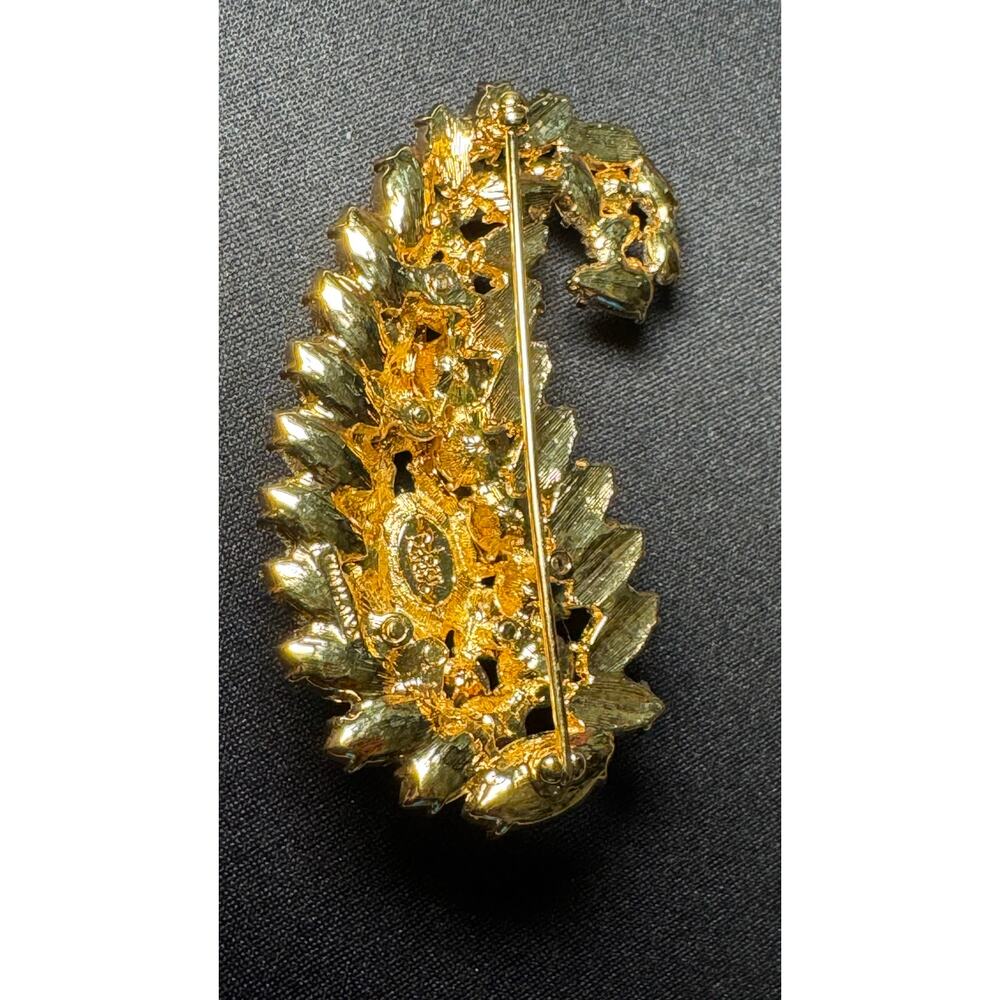 Joan Rivers Peacock Multicolored Rhinestone Large Brooch - Picture 6 of 6